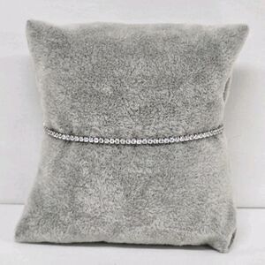 Pulsera Tennis CZ Plata 925 Mex. Sterling Silver Bracelet Adjust. Rodhium